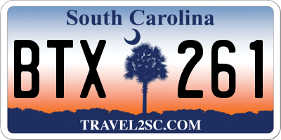SC license plate BTX261