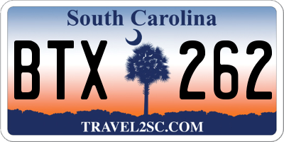 SC license plate BTX262
