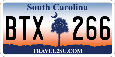 SC license plate BTX266