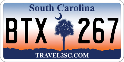 SC license plate BTX267