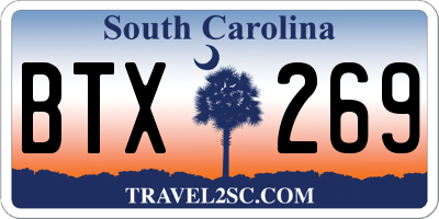 SC license plate BTX269