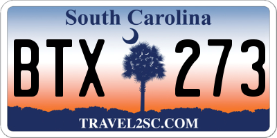 SC license plate BTX273