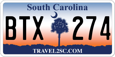 SC license plate BTX274