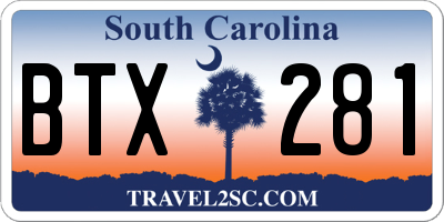 SC license plate BTX281