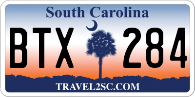 SC license plate BTX284