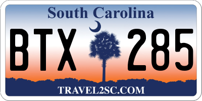 SC license plate BTX285