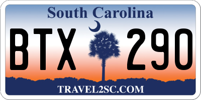 SC license plate BTX290