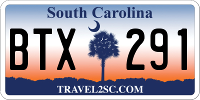 SC license plate BTX291