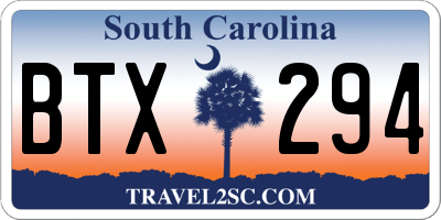 SC license plate BTX294