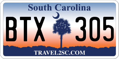 SC license plate BTX305