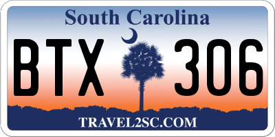 SC license plate BTX306