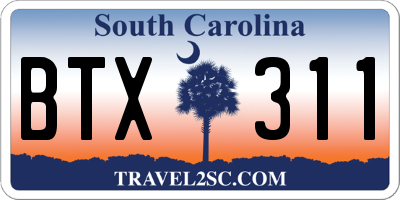 SC license plate BTX311