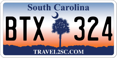 SC license plate BTX324