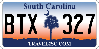 SC license plate BTX327