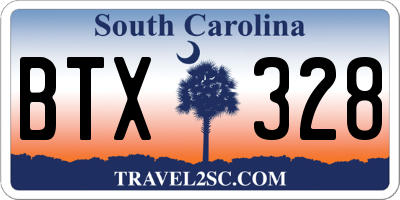 SC license plate BTX328