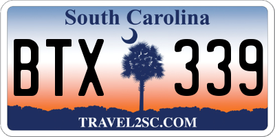 SC license plate BTX339