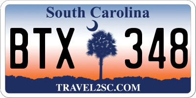 SC license plate BTX348