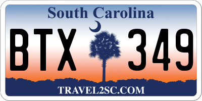 SC license plate BTX349