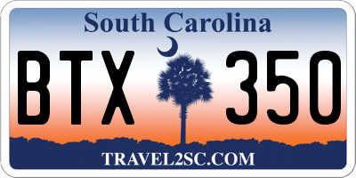 SC license plate BTX350