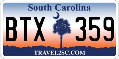 SC license plate BTX359