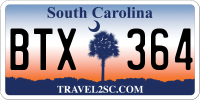 SC license plate BTX364