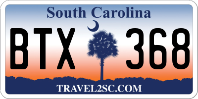 SC license plate BTX368