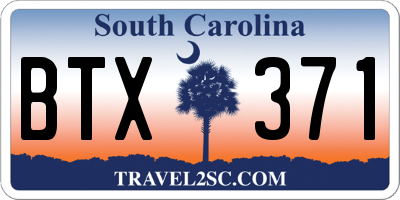 SC license plate BTX371