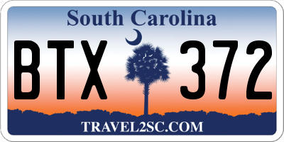 SC license plate BTX372