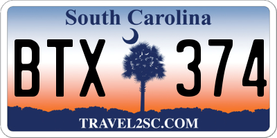 SC license plate BTX374