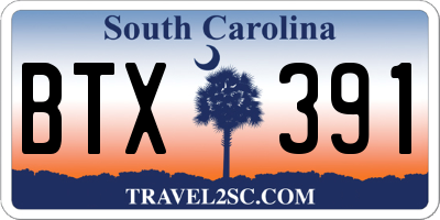 SC license plate BTX391