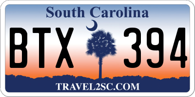SC license plate BTX394