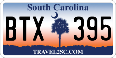 SC license plate BTX395
