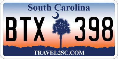 SC license plate BTX398