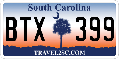 SC license plate BTX399