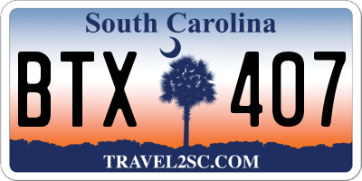 SC license plate BTX407