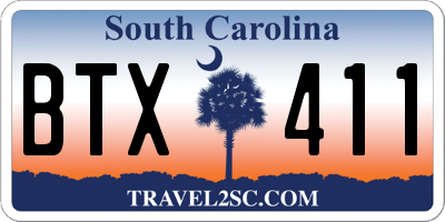 SC license plate BTX411