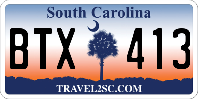 SC license plate BTX413
