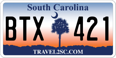 SC license plate BTX421
