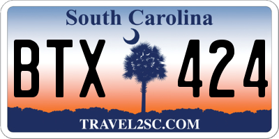 SC license plate BTX424