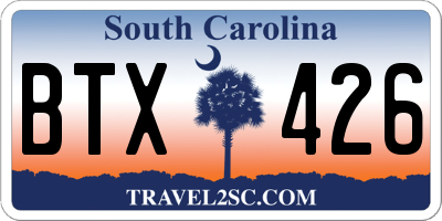 SC license plate BTX426