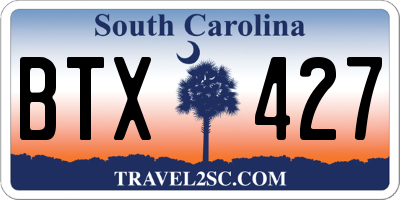 SC license plate BTX427