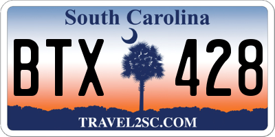 SC license plate BTX428