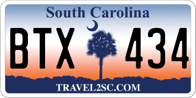 SC license plate BTX434
