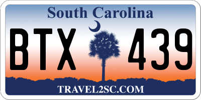 SC license plate BTX439