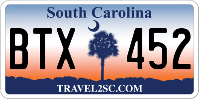 SC license plate BTX452