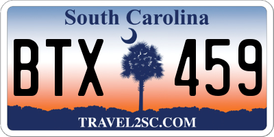 SC license plate BTX459