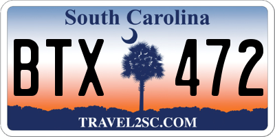 SC license plate BTX472