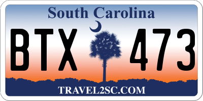 SC license plate BTX473