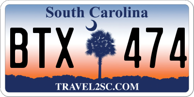 SC license plate BTX474