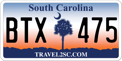 SC license plate BTX475